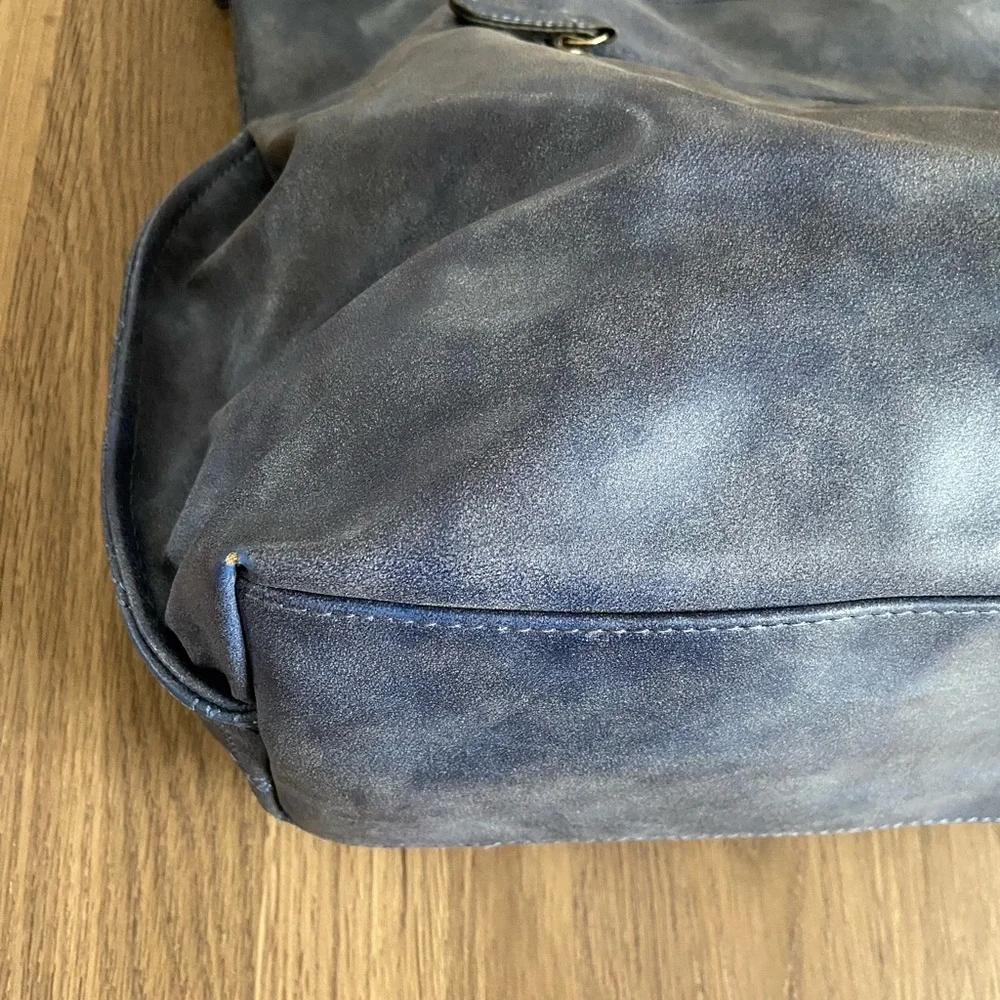 Nicole Miller Faux Suede Quilted Hobo Bag